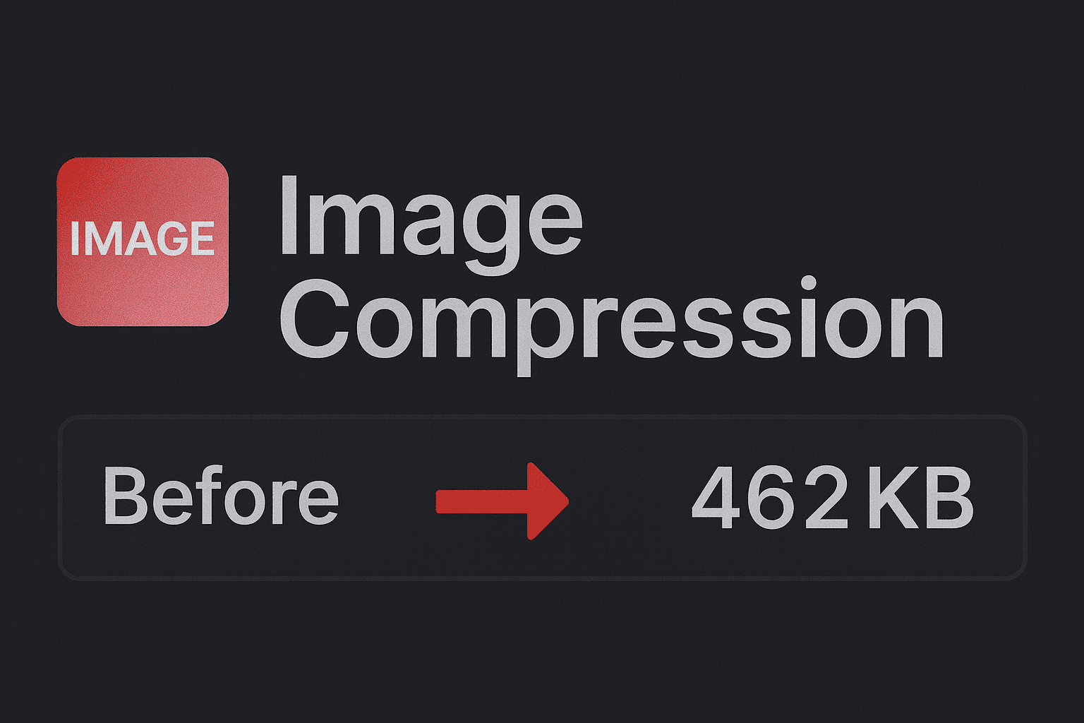 Image compression tool showing file size reduction results